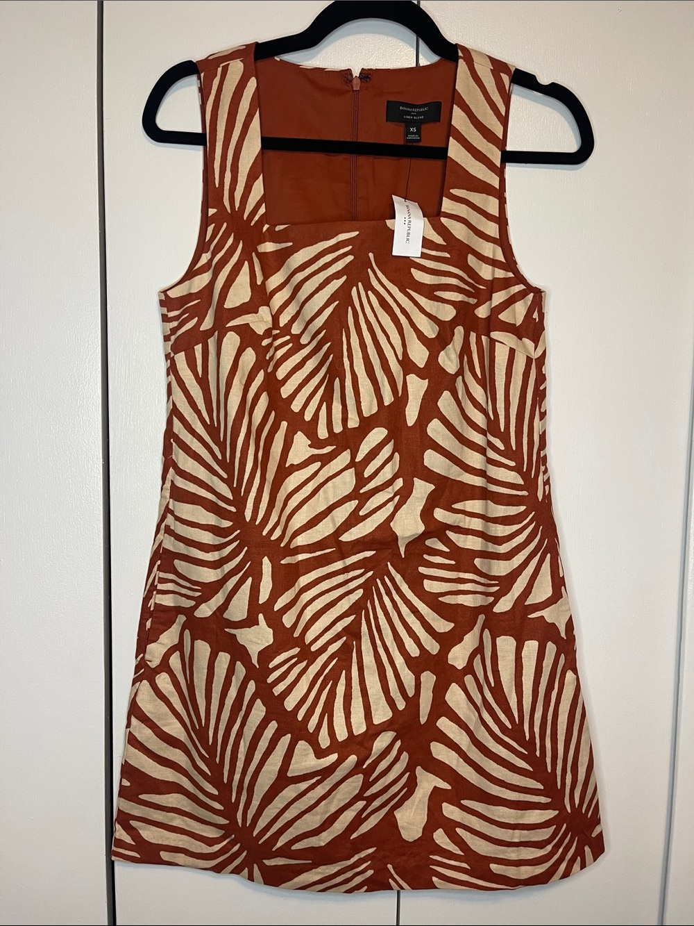 *NWT* Banana Republic Linen Blend Square Neck Mini Dress